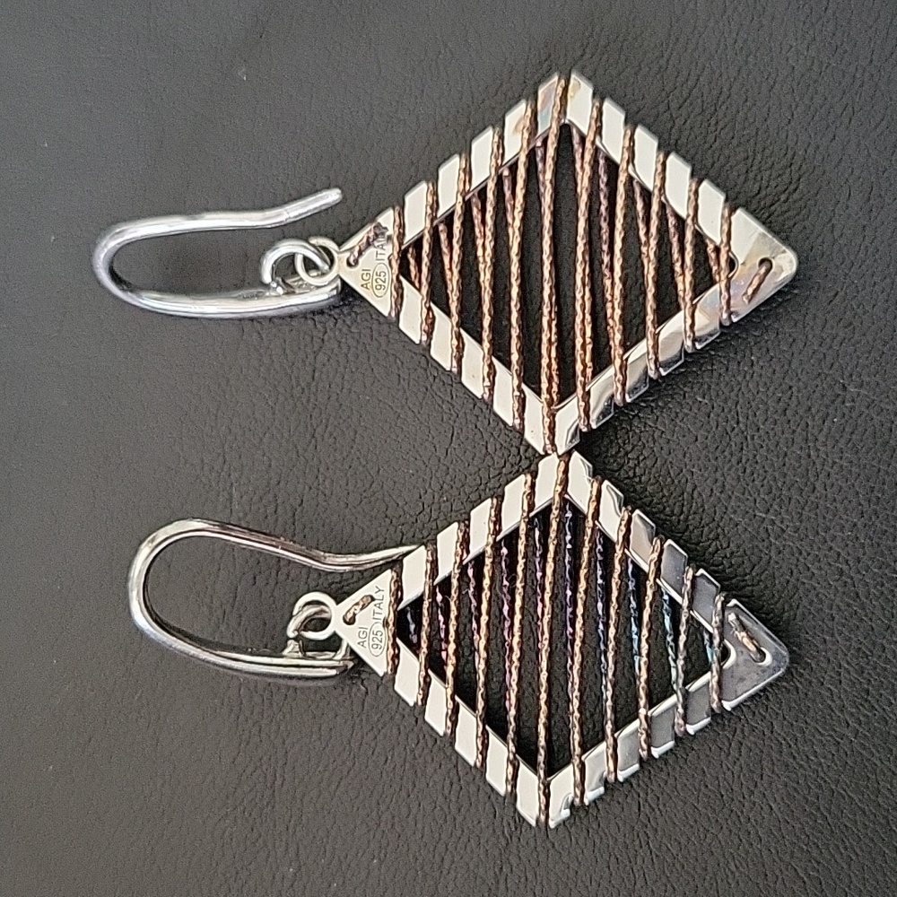 Sterling Silver Diamond Earrings with Wire